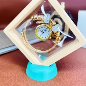 Luxury Gold Charm Bracelet Watch for Women