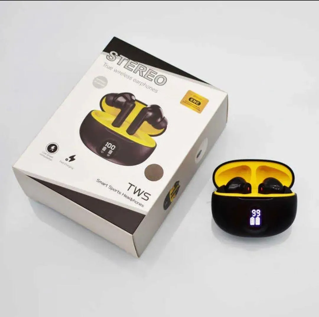 Premium Wireless Earbuds Black Yellow Bluetooth 5.3 - Image 5