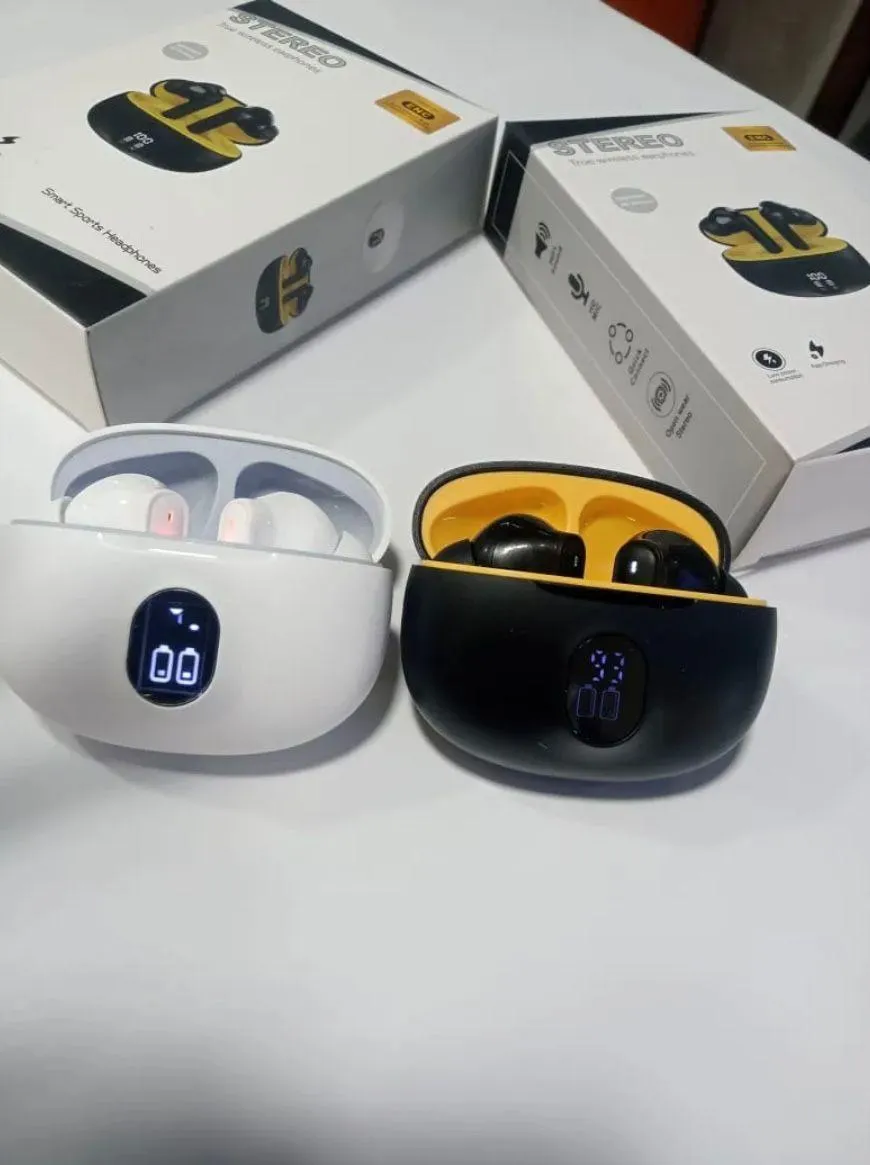 Premium Wireless Earbuds Black Yellow Bluetooth 5.3 - Image 6